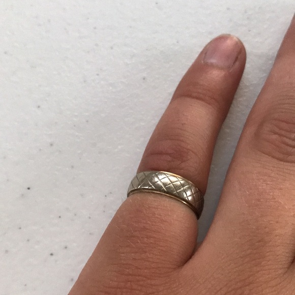 Vintage Checkered 10kt WG & YG Wedding Band - Picture 9 of 10